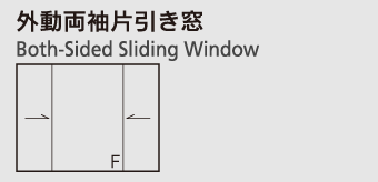 外動両袖片引き窓